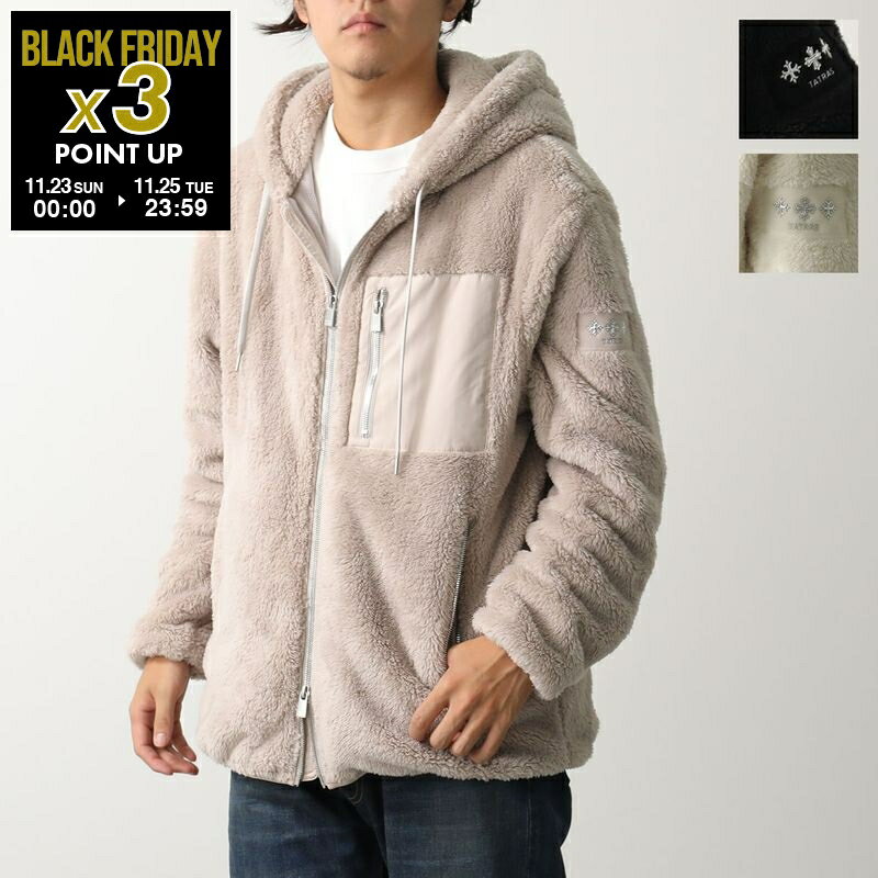 TATRAS タトラス ブルゾン MENFI メンフィ MJXA0212033588 メンズ エコファー ボア ジップアップ フーディ ジャケット アイコンメタル ロゴパーツ カラー3色