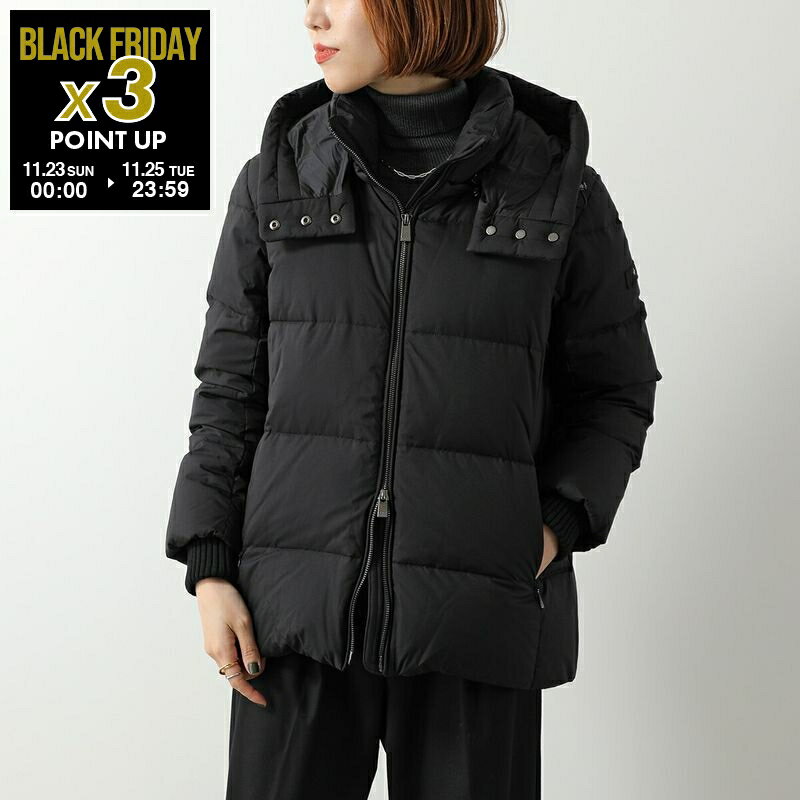 TATRAS タトラス ダウンジャケット NEPETA ネペタ LJXA0074010528 レディース フード付 ロゴ Aラインシルエット BLACK