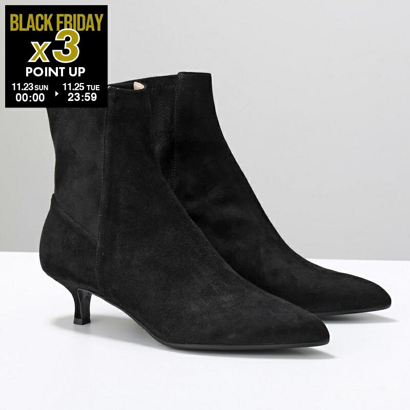 FABIO RUSCONI ファビオルスコーニ ショートブーツ I 2400 CAMOSCIO レディース レザー スウェード ストレッチ ポインテッドトゥ シューズ 靴 R-NERO