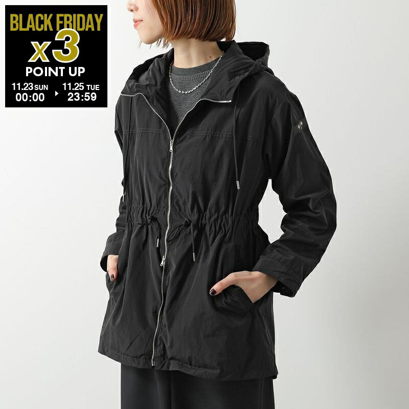 TATRAS タトラス モッズコート AJUGA アジュガ LJXA0092023588 レディース フード付き ブルゾン 軽量 裏起毛 ミディ丈 BLACK