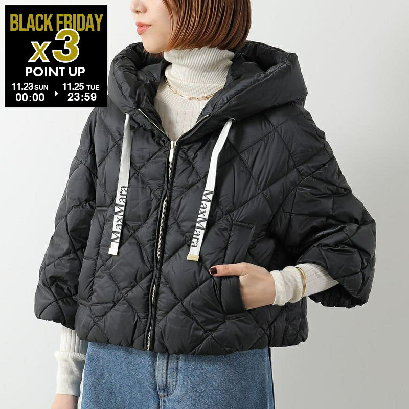Max Mara The Cube マックスマーラ ザ・キューブ ダウンジャケット SISOFT レディース ショート丈 ケープ ナイロン 7分袖 フーディ パーカー 002のサムネイル
