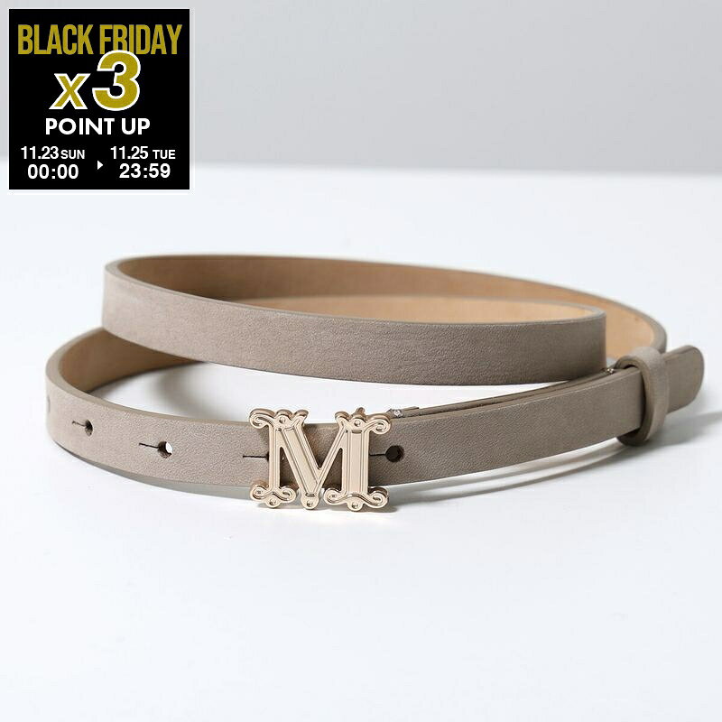 MAX MARA マックスマーラ ナローベルト MGRAZIATA15NAB Mグラツィアータ レディース ヌバックレザー Mロゴバックル 002