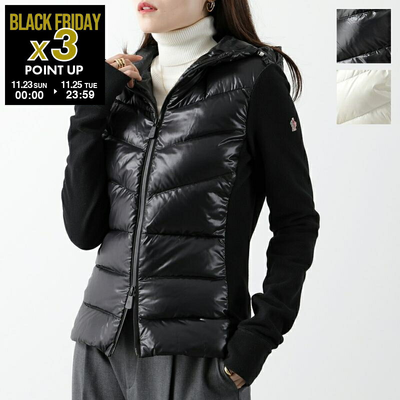 MONCLER GRENOBLE モンクレール グルノーブル ブルゾン 8G00018 80093 レディース ナイロン×フリース 切替 ダウンジャケット フーテッド ロゴワッペン カラー2色のサムネイル