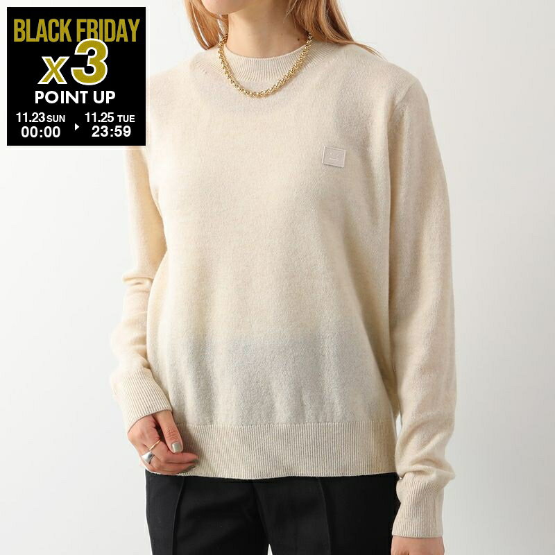Acne Studios アクネストゥディオズ セーター C60042 FA-UX-KNIT000033 レディース メンズ クルーネック ニット 長袖 Faceロゴパッチ ウール カラー2色のサムネイル