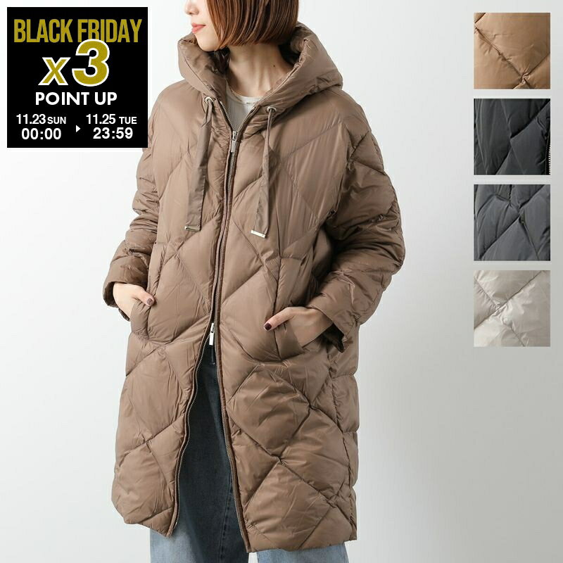 Max Mara The Cube マックスマーラ ザ・キューブ ダウンコート TREFE トレフェ レディース フード付き ナイロン 撥水 長袖 テクニカル キャンバス フーディ カラー6色のサムネイル