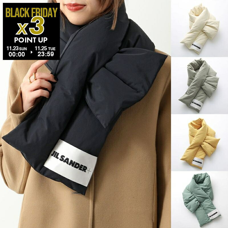 JIL SANDER+ ジルサンダー プラス マフラー J40TE0002 J74276 レディース ダウン スカーフ ロゴラベル ..