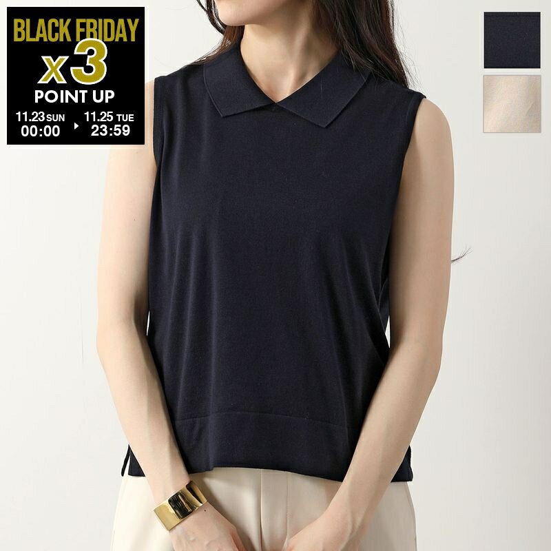 JOHN SMEDLEY ジョンスメドレー ニット GENNIE ジーニー 30G レディース ノースリーブ ポロシャツ コッ..