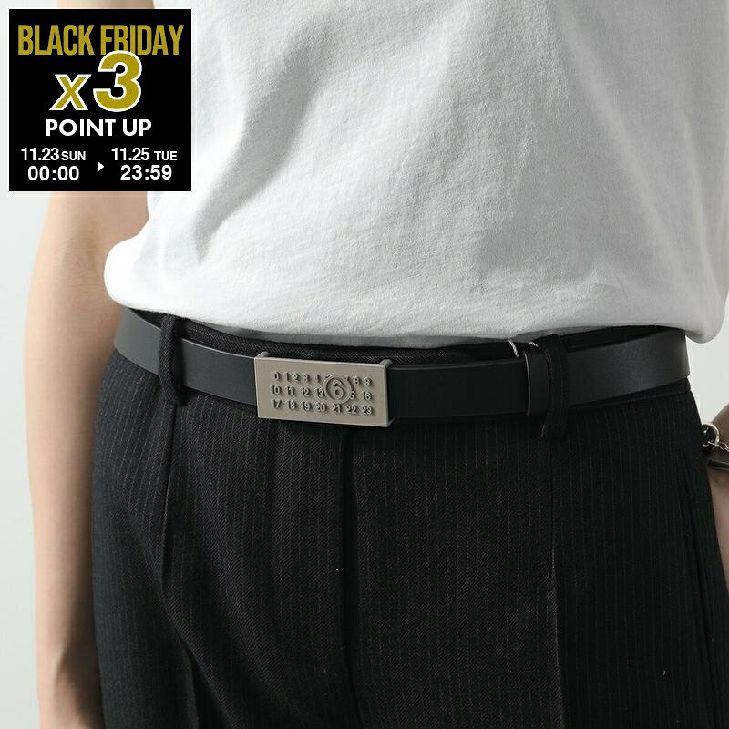 MM6 KIDS エムエムシックス メゾンマルジェラ キッズ ベルト M60600 MM02U レディース ガールズ レザー バックル カレンダーロゴ M6900