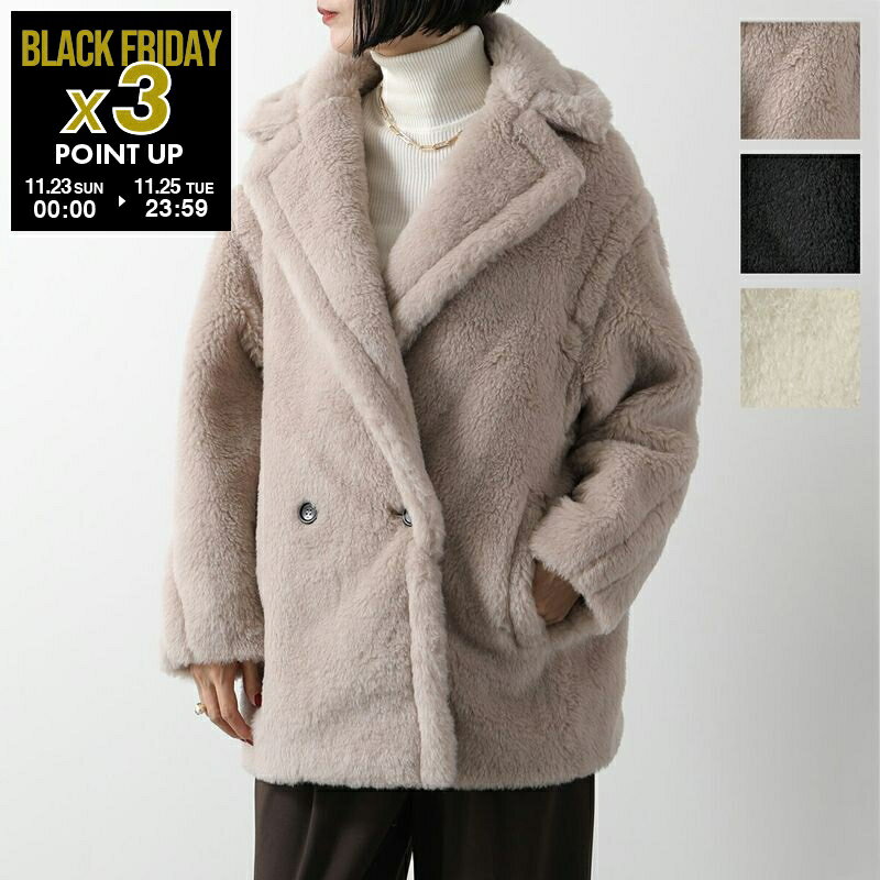 MAX MARA マックスマーラ テディジャケット OLGA オルガ レディース TEDDY テディベア ショートコート アルパカ ウール シルク ファー ボア カラー3色のサムネイル