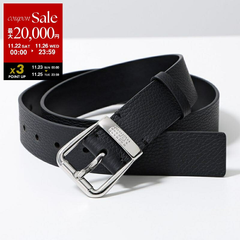 【ブラックフライデー・11/22~26限定・最大2万円OFFクーポン】MM6 エムエムシックス メゾンマルジェラ ベルト SA6TP0040 P8326 メンズ レザー ナンバリングロゴ スクエアバックル T8013 SA6TP0040P8326T8013【dc_kikaku】