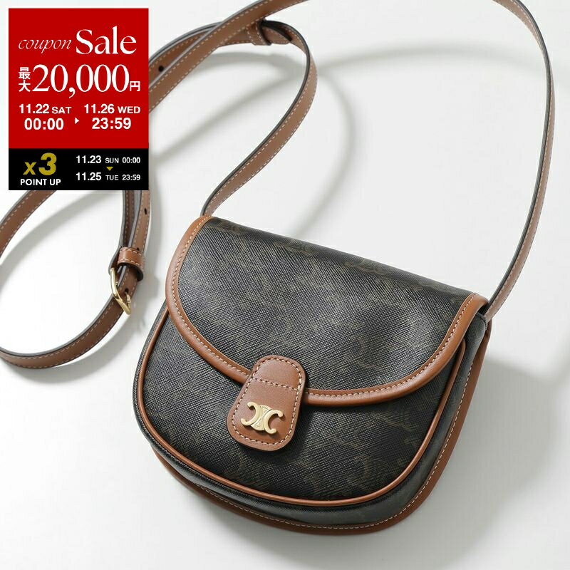 【ブラックフライデー・11/22～26限定・最大2万円OFFクーポン】CELINE セリーヌ ショルダーバッグ Triompheトリオンフ 196702BZJ.04LU レディース レザー ミニベザース メタルロゴ クロスボディ 鞄 Tan【dc_kikaku】のサムネイル