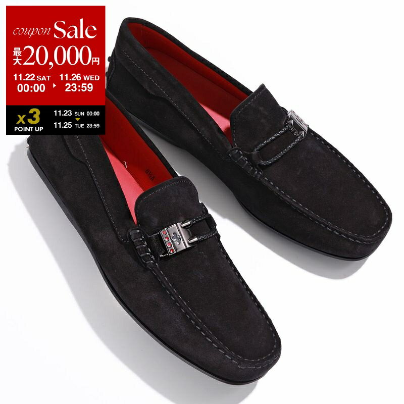 【ブラックフライデー・11/22～26限定・最大2万円OFFクーポン】TODS × Ferrari トッズ フェラーリ コラボ ドライビングシューズ GOMMINI ゴンミーニ XRM0LR0Y890RE0 メンズ スウェード レザー シューズ 靴 B999/NERO XRM0LR0Y890RE0B999【dc_kikaku】