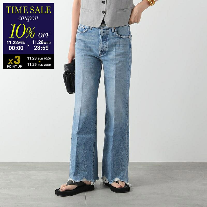 楽天インポートセレクトmusee【ブラックフライデー・11/26-23:59迄10％OFFクーポン】MOTHER マザー ジーンズ THE TOMCAT ROLLER CHEW 10445-1085 レディース デニム ワイド フレア ウォッシュ ダメージ加工 LOOK-BEFORE-YOU-LEAP【cp_ten】