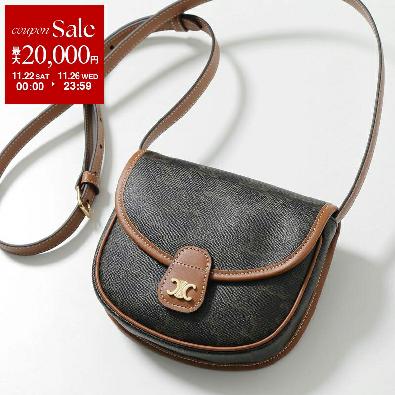【ブラックフライデー・11/22～26限定・最大2万円OFFクーポン】CELINE セリーヌ ショルダーバッグ Triompheトリオンフ 196702BZJ.04LU レディース レザー ミニベザース メタルロゴ クロスボディ 鞄 Tan【dc_kikaku】のサムネイル