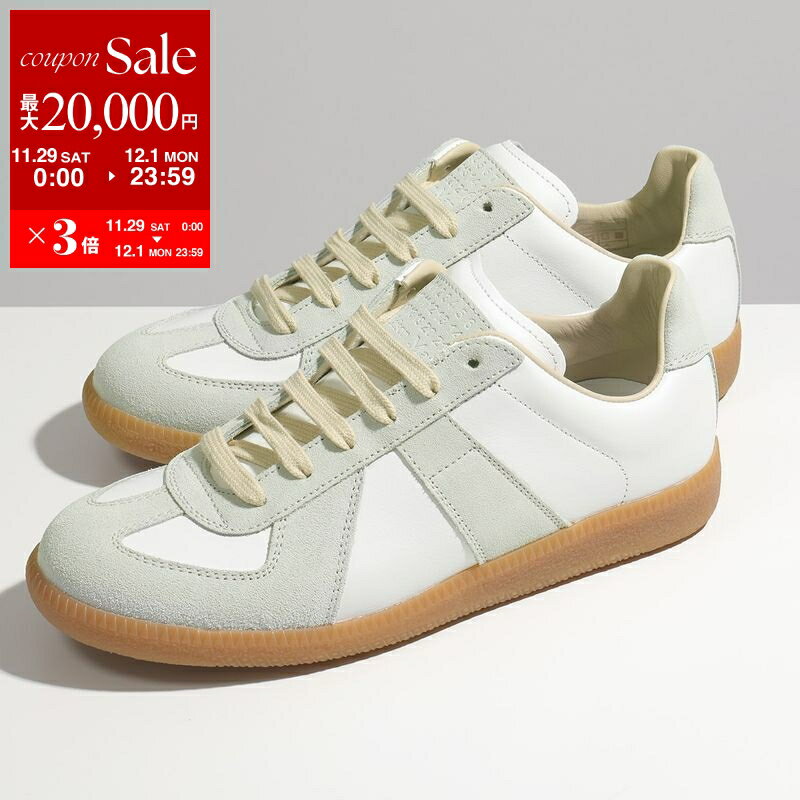 【最大2万円OFFクーポン対象・11/29～12/1限定】MAISON MARGIELA マルジェラ スニーカー Replica レプリカ S58WS0109 P1895 レディース ジャーマントレーナー スウェード×レザー ローカット 靴 T1016