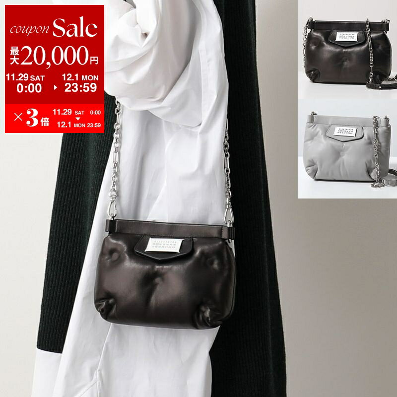 【最大2万円OFFクーポン対象・11/29～12/1限定】MAISON MARGIELA マルジェラ ショルダーバッグ Glam Slam グラムスラム S56WF0161 P4300 レディース ソフトレザー ポシェット クラッチバッグ 鞄 カラー2色 S56WF0161P4300T8013のサムネイル