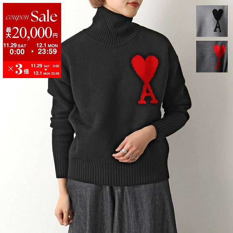 【最大2万円OFFクーポン対象・11/29～12/1限定】ami paris アミパリス セーター UKS402.018 レディース タートルネック ニット ハートロゴ ウール カラー4色のサムネイル