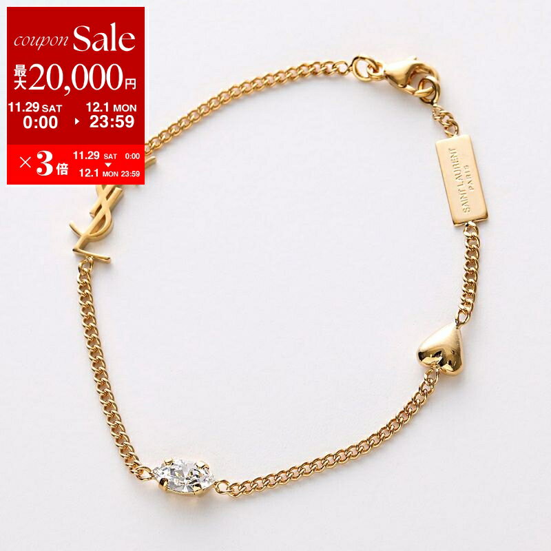 【最大2万円OFFクーポン対象・11/29～12/1限定】SAINT LAURENT サンローラン ブレスレット 701950 Y1526 レディース オピウム ハート カサンドラロゴ ラインストーン チェーン アクセサリー 9137 701950Y15269137