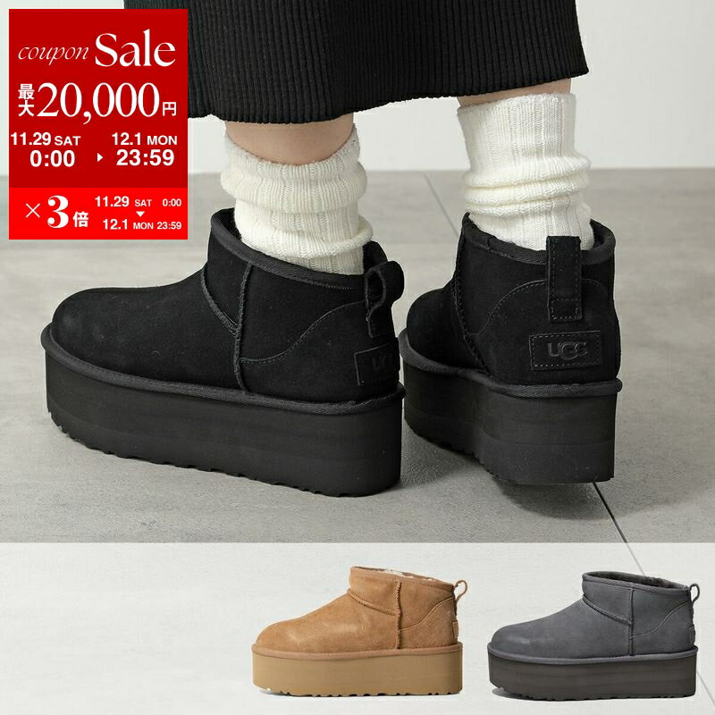【最大2万円OFFクーポン対象・11/29～12/1限定】UGG アグ ムートンブーツ CLASSIC ULTRA MINI PLATFORM 1135092 レディース ショートブーツ スウェード 厚底 シューズ 靴 カラー4色のサムネイル