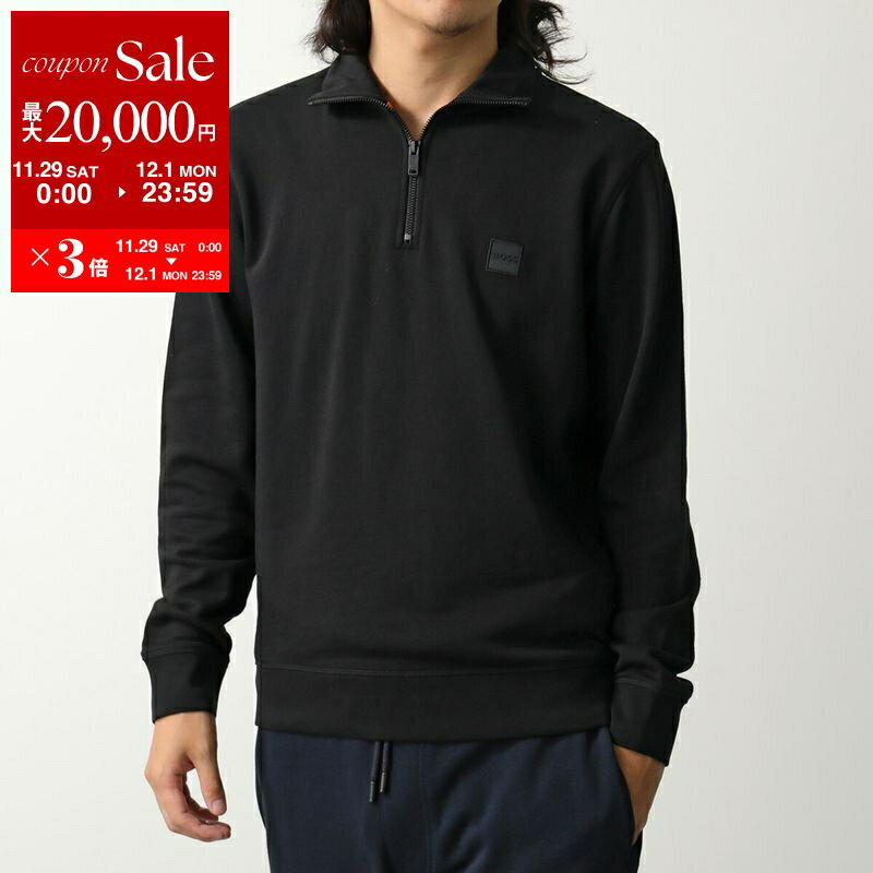 【最大2万円OFFクーポン対象・11/29～12/1限定】HUGO BOSS ヒューゴボス スウェットシャツ 50468926 メンズ ハーフジップ ORANGE トレーナー ロゴパッチ 長袖 レギュラーフィット スタンドカラー コットン 001