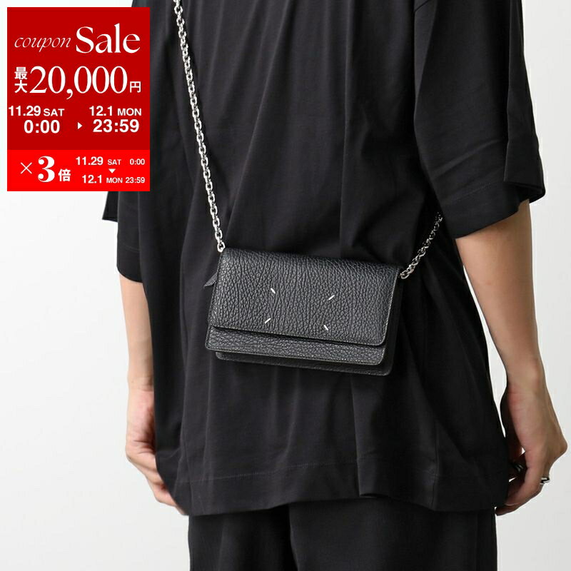 【最大2万円OFFクーポン対象・11/29～12/1限定】MAISON MARGIELA マルジェラ チェーン ウォレット SA3UI0008 P4455 メンズ レザー ショルダーバッグ 長財布 鞄 T8013 SA3UI0008P4455T8013のサムネイル