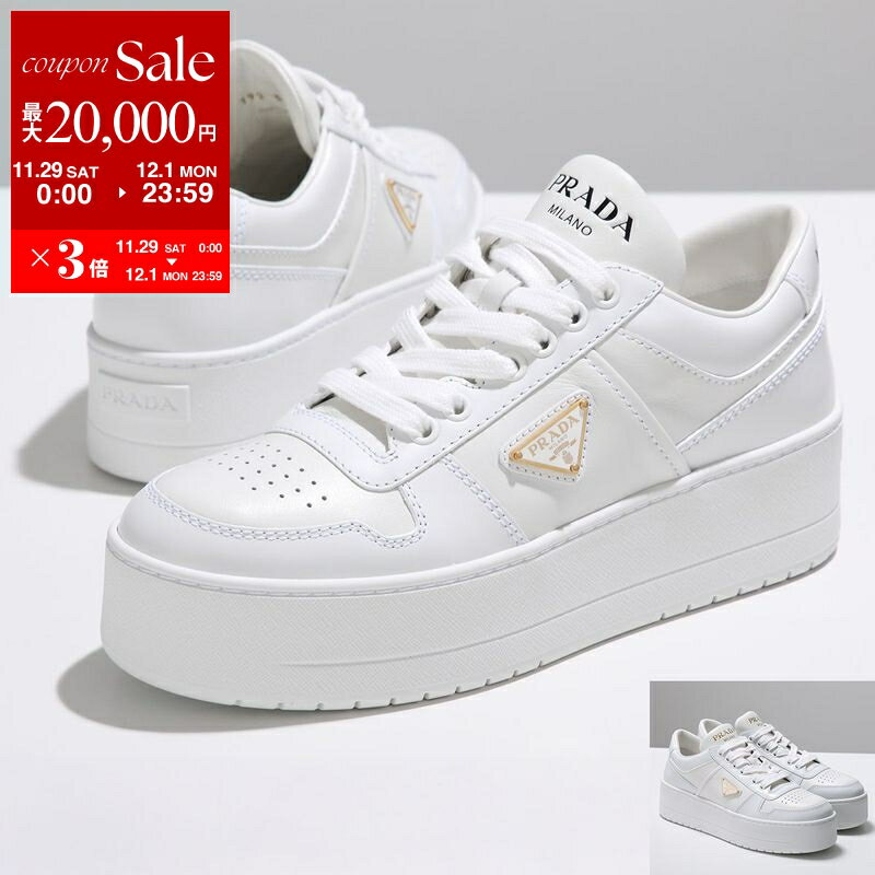 【最大2万円OFFクーポン対象・11/29～12/1限定】PRADA プラダ スニーカー 1E792M 3LPF 3LPH レディース ローカット ダウンタウン レザー トライアングルロゴ シューズ 厚底 靴 カラー2色のサムネイル