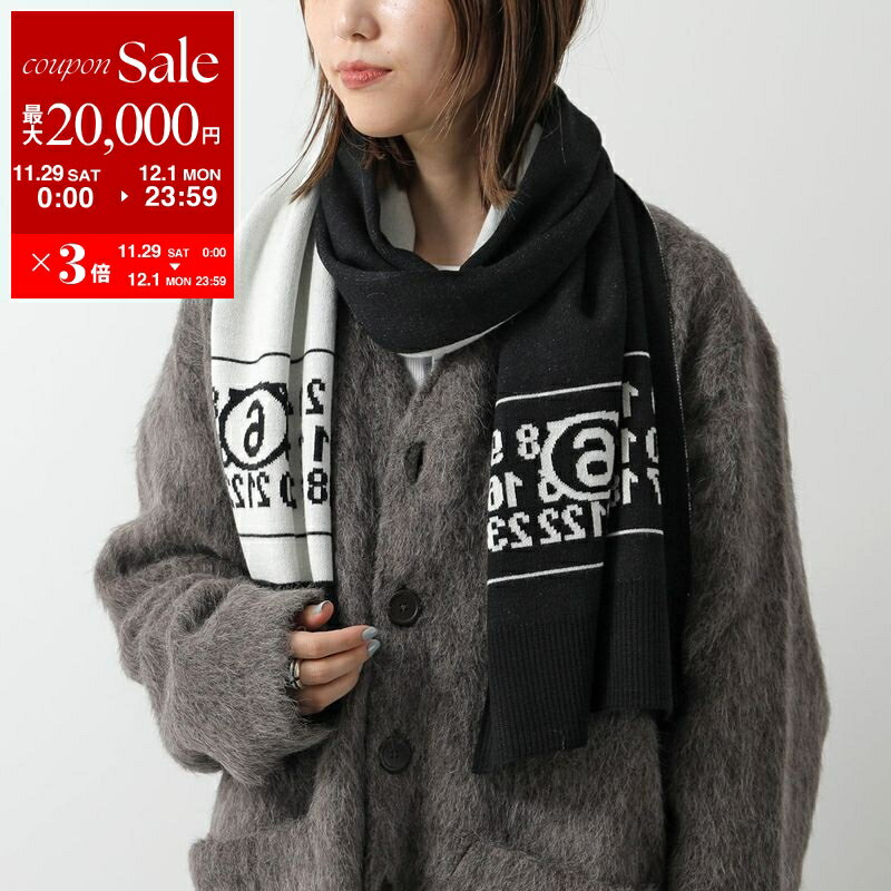 【最大2万円OFFクーポン対象・11/29～12/1限定】MM6 エムエムシックス メゾンマルジェラ マフラー S52TE0055 M13050 レディース Numericシグネチャー ウールブレンド ストール 900J