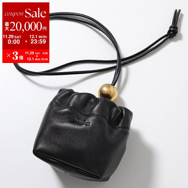 【最大2万円OFFクーポン対象・11/29～12/1限定】JIL SANDER ジルサンダー ポーチ DUMPLING MINI SPHERE ダンプリング ミニ スフィア J07VL0034 P7323 レディース ネックストラップ レザー 001/BLACK J07VL0034P7323001
