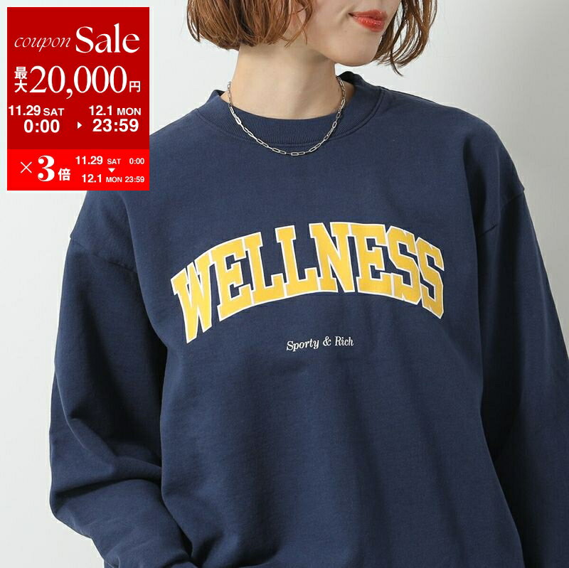 【最大2万円OFFクーポン対象・11/29～12/1限定】SPORTY＆RICH スポーティアンドリッチ トレーナー CRAW2320 レディース スウェット 裏起毛 ロゴ クルーネック NAVYのサムネイル