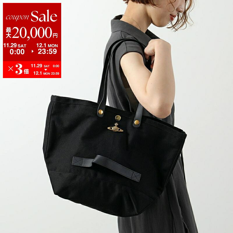 【最大2万円OFFクーポン対象・11/29～12/1限定】Vivienne Westwood ヴィヴィアンウエストウッド トートバッグ UTILITY SMALL SHOPPER 4205007NU W01CJ レディース メンズ キャンバス 鞄 N401/BLACK