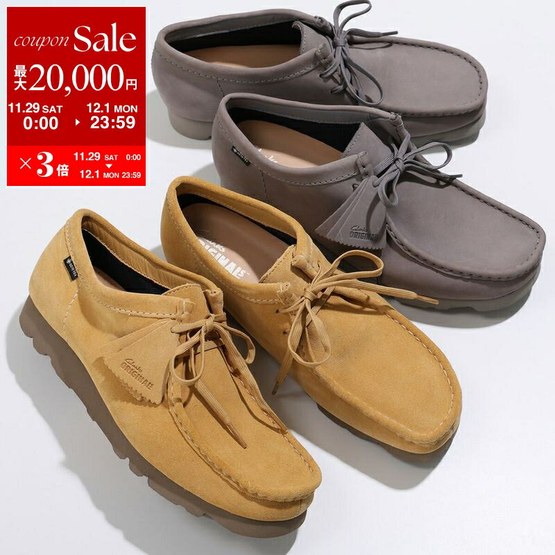 【最大2万円OFFクーポン対象・11/29～12/1限定】Clarks クラークス モカシン 26180662 26180638 WallabeeGTX ワラビー ゴアテックス メンズ GORE-TEX レースアップ ヌバック スエード ローカット シューズ 靴 カラー2色