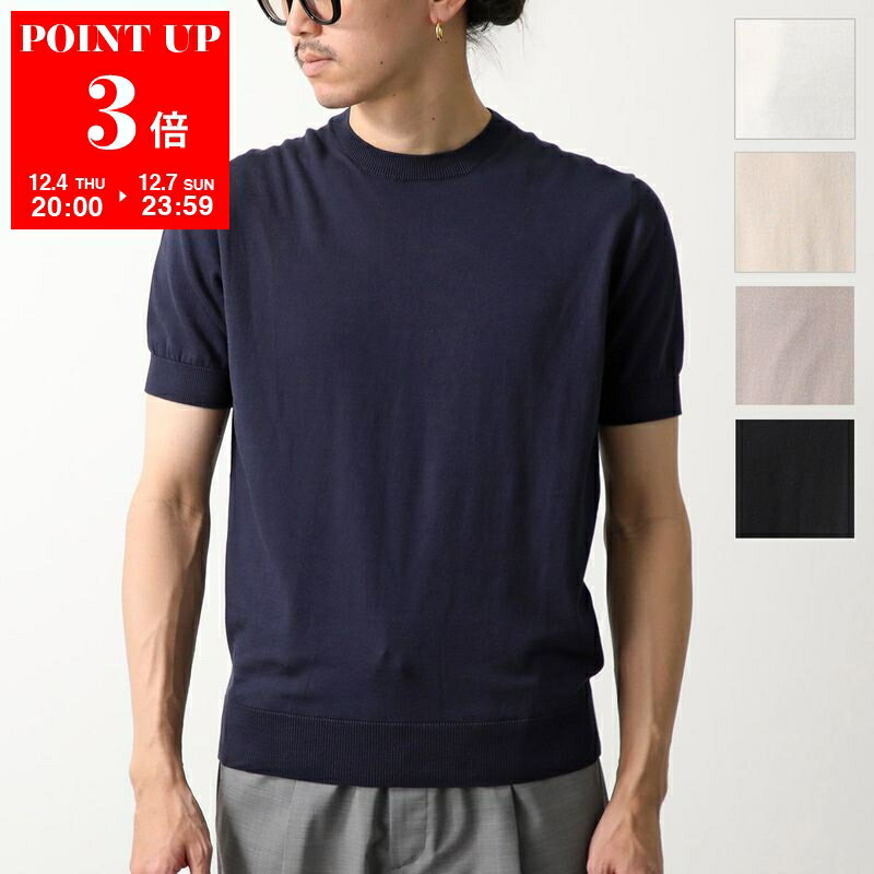 FILIPPO DE LAURENTIIS フィリッポ デ ローレンティス ニット Tシャツ GC1MC SU12R メンズ 半袖 コットン クルーネック ハイゲージ カラー5色