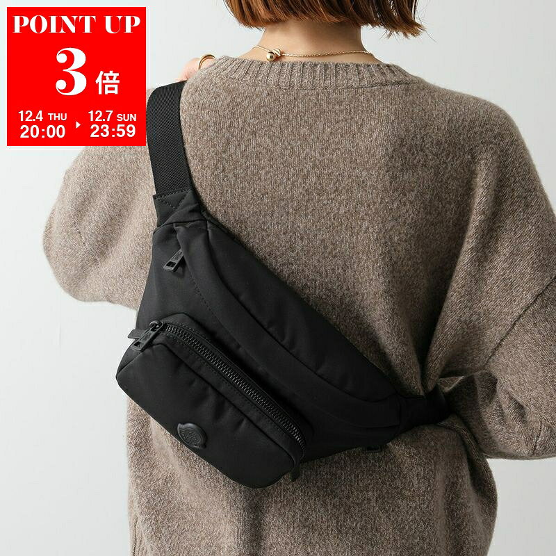 MONCLER モンクレール ボディバッグ DURANCE デュランス 5M00005 M7755 レディース ベルトバッグ 撥水ナイロン アイコンロゴ 鞄 999/ブラック 5M00005M7755999