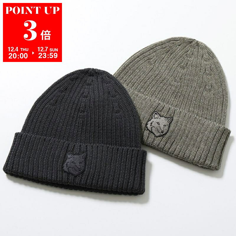 MAISON KITSUNE メゾンキツネ ニット帽 BOLD FOX HEAD BEANIE ボールド フォックスヘッド ビーニー MM06111 KT1022 レディース 帽子 ニットキャップ カラー2色のサムネイル