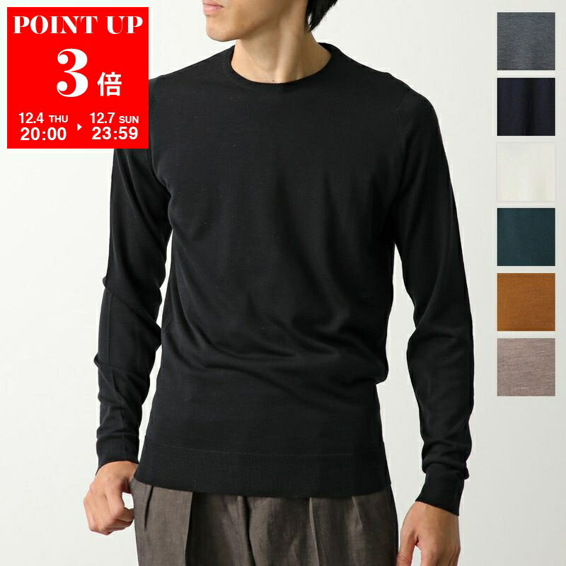 JOHN SMEDLEY ジョンスメドレー ニットトップス LUNDY STANDARD FIT メンズ メリノウール クルーネック セーター ハイゲージ 無地 カラー7色