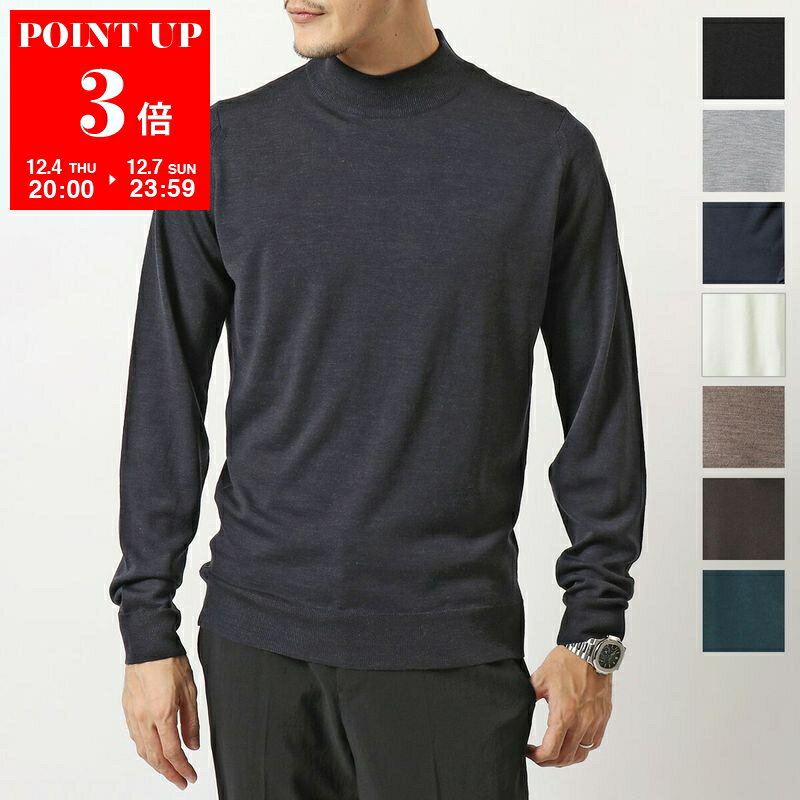 JOHN SMEDLEY ジョンスメドレー ニットトップス HARCOURT ハーコート STANDARD FIT メンズ メリノウール モックネック セーター ハイゲージ 無地 カラー8色