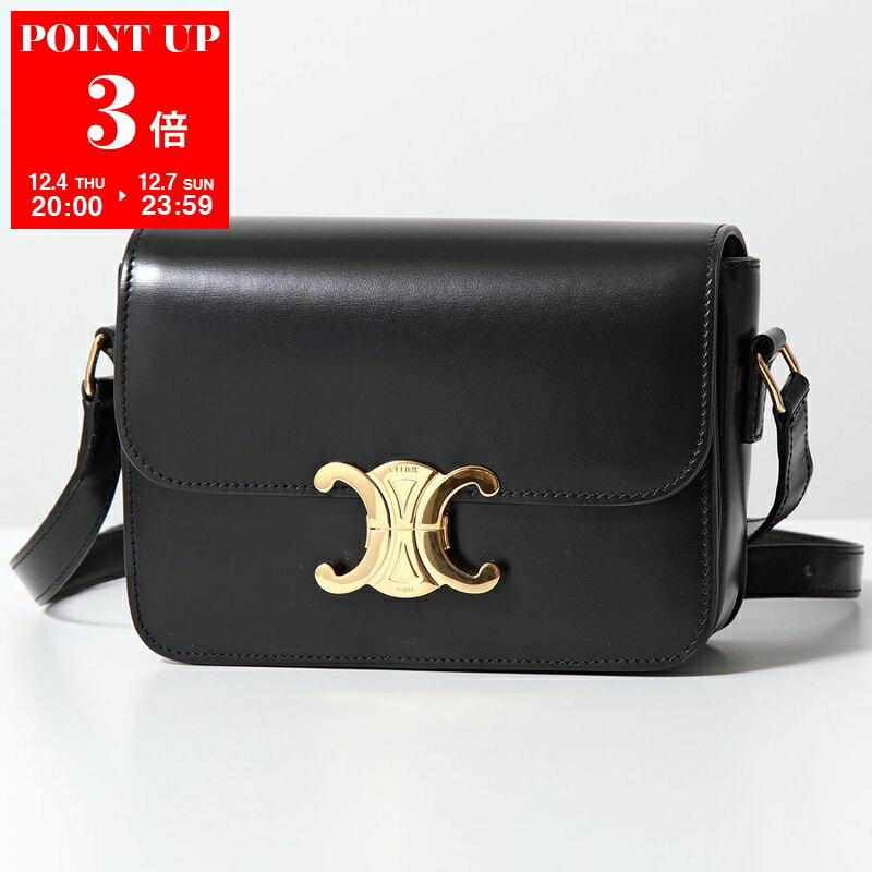 CELINE セリーヌ ショルダーバッグ TEEN ティーン Small Triomphe トリオンフ スモール 188423BF4.38NO レディース レザー ポシェット 鞄 Blackのサムネイル