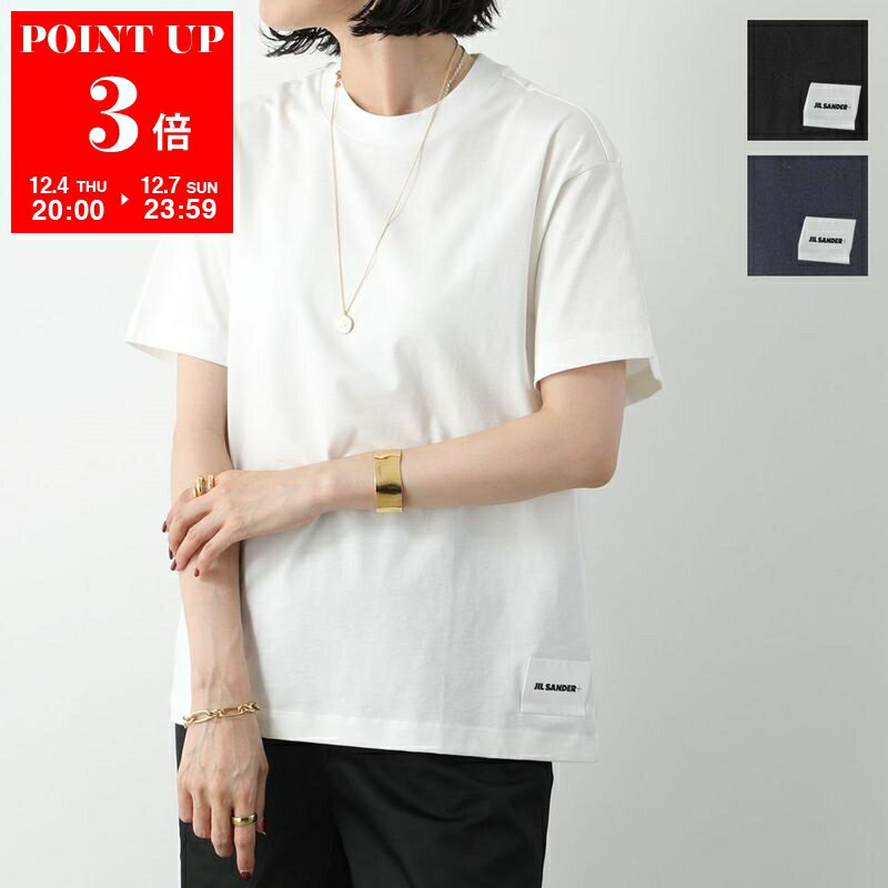 JIL SANDER+ ジルサンダー プラス Tシャツ J40GC0001 J45048 レディース 【1枚単品】 半袖 クルーネック オーバーサイズ ロゴラベル カラー3色 J40GC0001J45048100