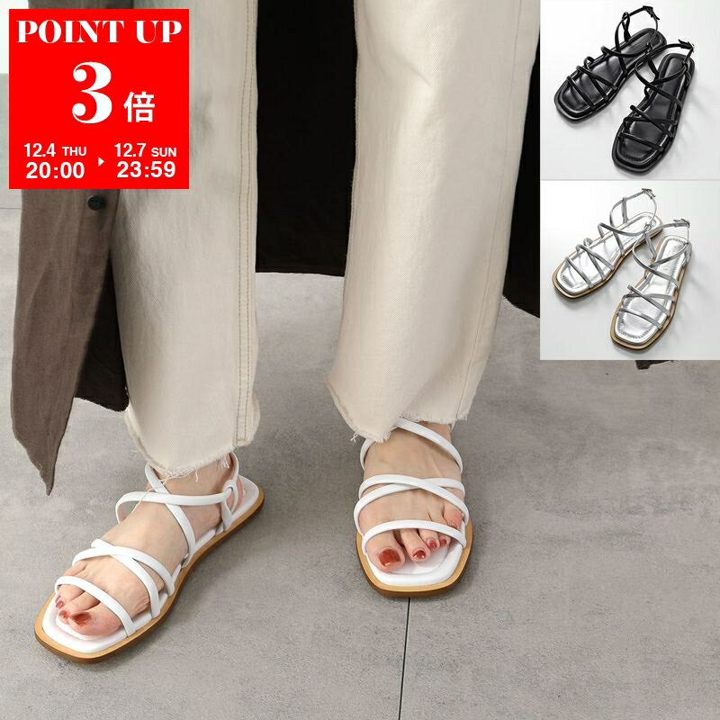 CORSO ROMA 9 コルソローマ ノーヴェ サンダル FRIDA299 レディース レザー ストラップ フラット スクエアトゥ シューズ 靴 カラー3色