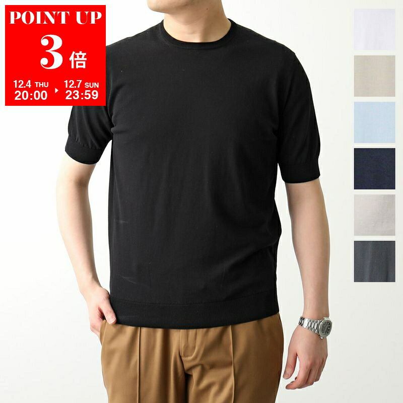 FILIPPO DE LAURENTIIS フィリッポ デ ローレンティス ニット Tシャツ GC1MC CR14R メンズ 半袖 クレープコットン クルーネック ハイゲージ カラー7色