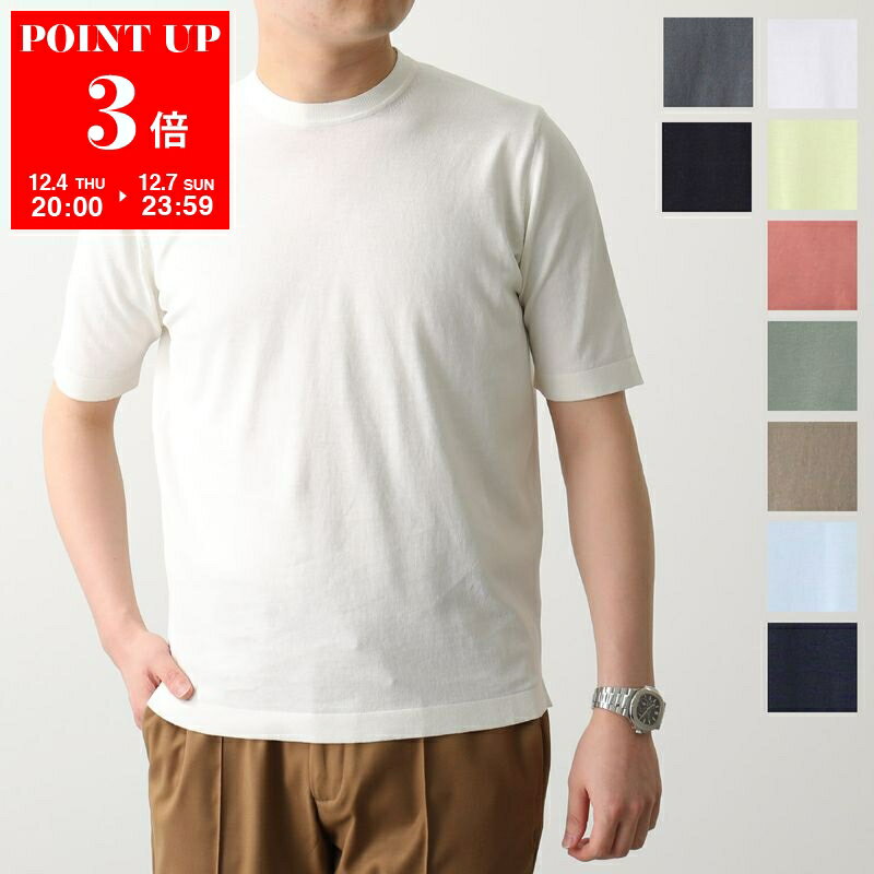 FILIPPO DE LAURENTIIS フィリッポ デ ローレンティス ニット Tシャツ TS0MC CR14R メンズ 半袖 クレープコットン クルーネック ハイゲージ カラー13色