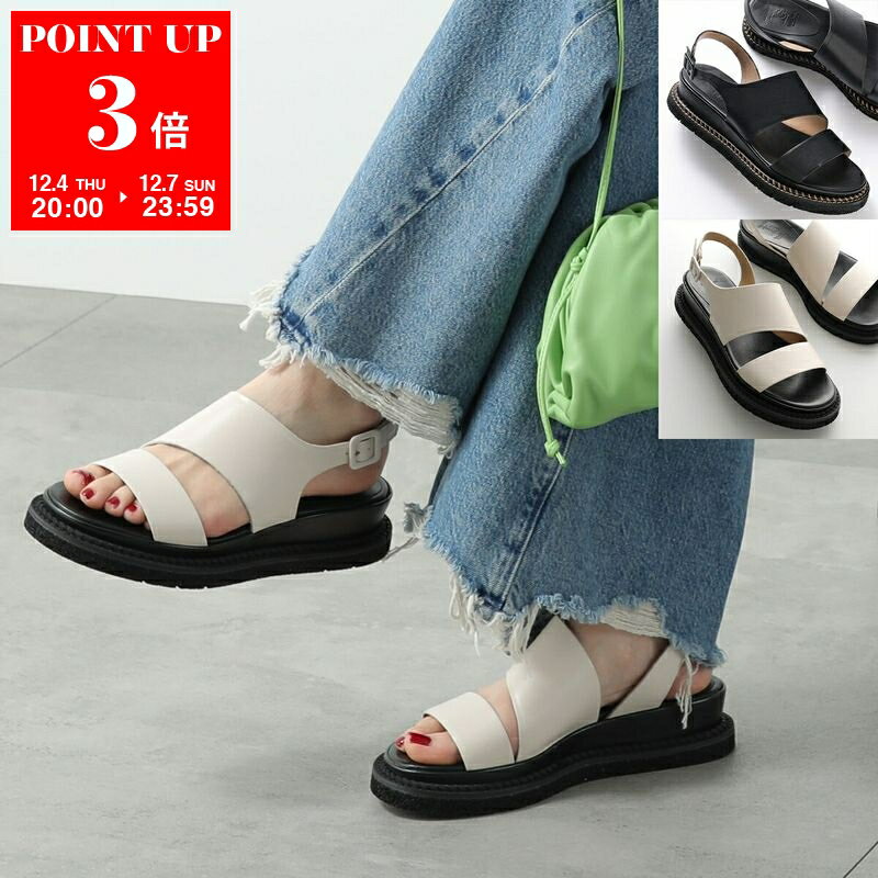 【39のみ】LUCA GROSSI ルカグロッシ サンダル F771S レディース レザー フラット ストラップ ダブルベルト 靴 カラー2色