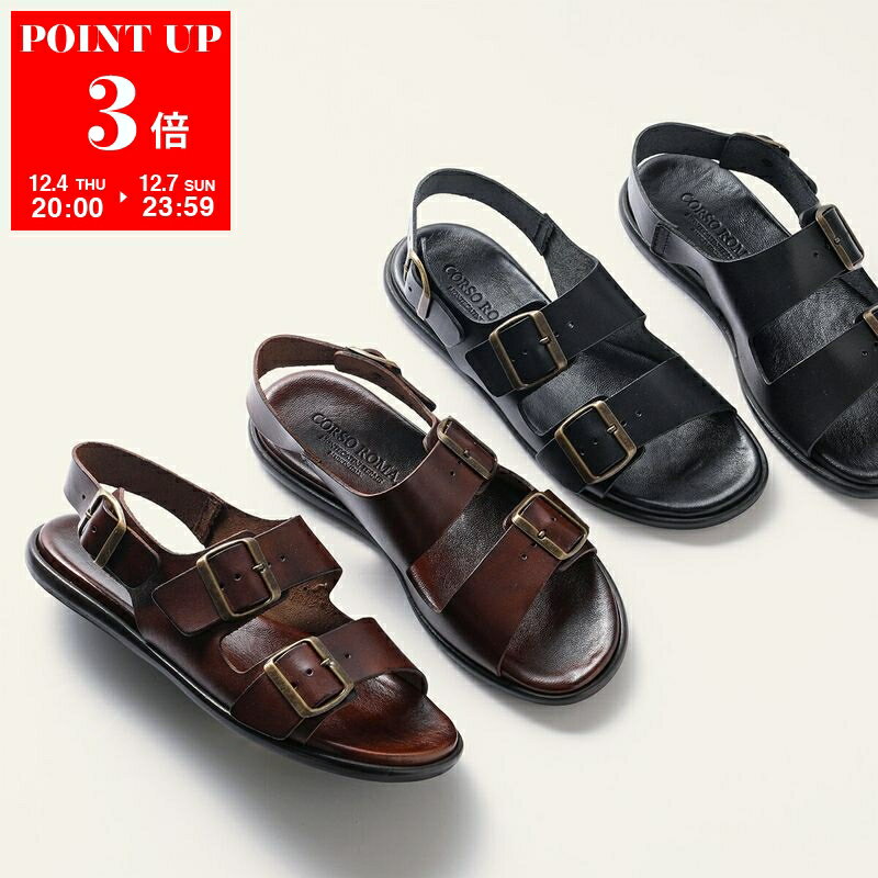 CORSO ROMA 9 コルソローマ ノーヴェ サンダル 908 レディース フラットサンダル レザー バックストラップ ダブルベルト シューズ 靴 カラー2色