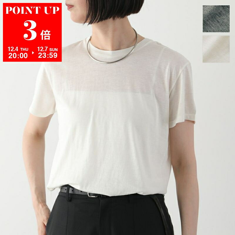 楽天インポートセレクトmuseeTHE ROW ザ・ロウ Tシャツ Niteroi 7918 K541 レディース 半袖 カットソー 無地 クルーネック ウール混レーヨン ストレッチ カラー2色