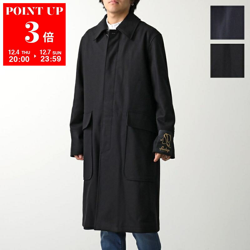 SEALUP シーラップ バルカラーコート 50113 7685 メンズ ウールブレンド ステンカラーコート ロング丈 ロゴ カラー2色
