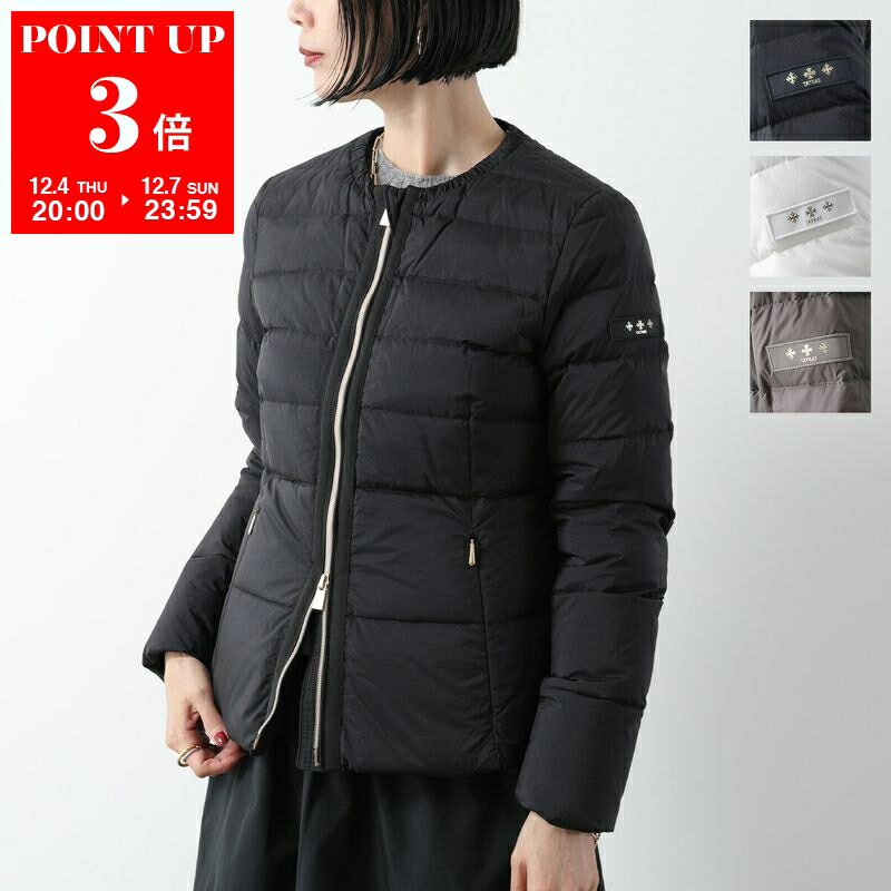 TATRAS タトラス ダウンジャケット BREVA ブレヴァ LJXA0007013588 レディース ノーカラー ナイロン ロゴパッチ カラー4色