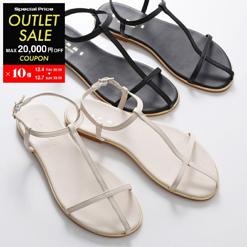 REMME レメ サンダル フラットサンダル 7519267 PURE レディース ストラップ レザー ケージサンダル シ..
