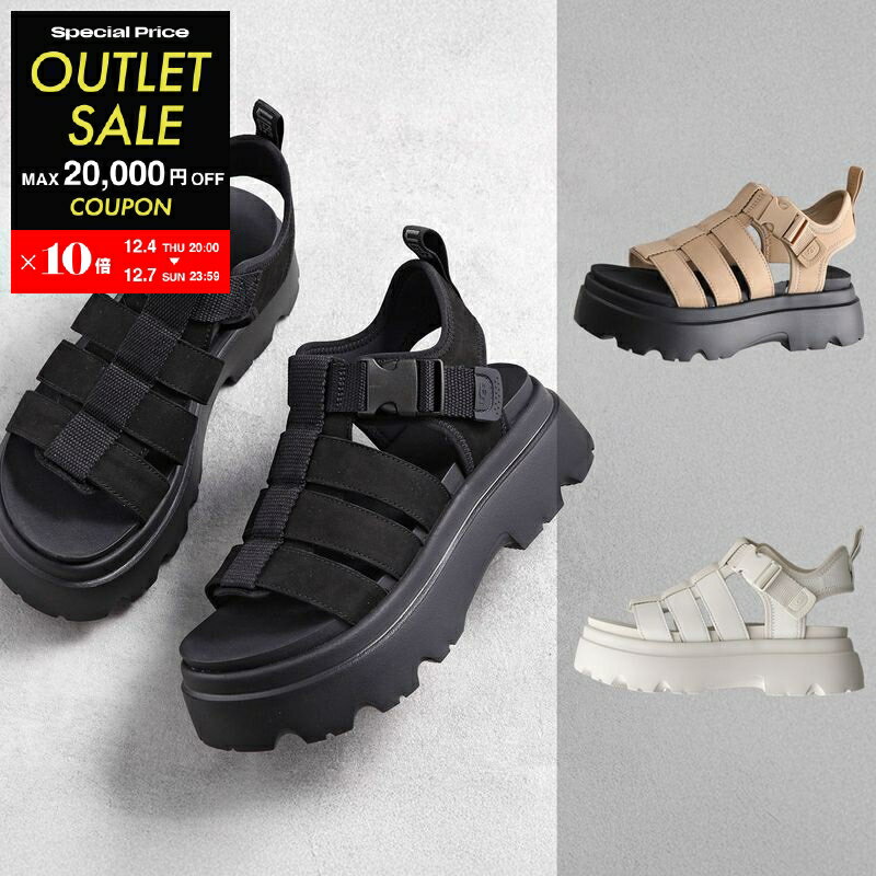 【2,000円OFFクーポン対象・12/4-20時～】UGG アグ サンダル W CORA コーラ 1152698 レディース 厚底 プラットフォーム ヌバック ロゴ ストラップ シューズ 靴 カラー3色【po_jyuuu】【outlet】