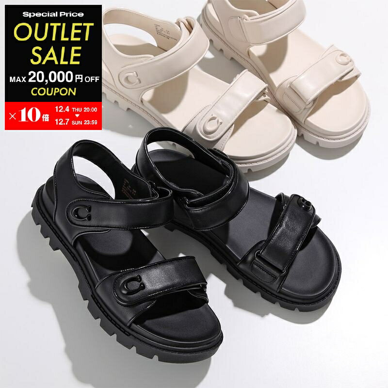 【5,000円OFFクーポン対象・12/4-20時～】COACH コーチ サンダル BRYNN LTH SANDAL CS094 レディース ブリン ストラップサンダル フラット レザー シューズ 靴 カラー2色【po_jyuuu】【outlet】