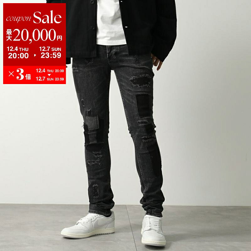 【最大2万円OFFクーポン対象・12/4-20時～】KSUBI スビ ジーンズ VAN WINKLE LED BLACK ROCKSTAR REPAIR ヴァン ウィンクル ブラック ロックスター MFA25DJ032 メンズ デニムパンツ 001/BLACK【dc_kikaku】